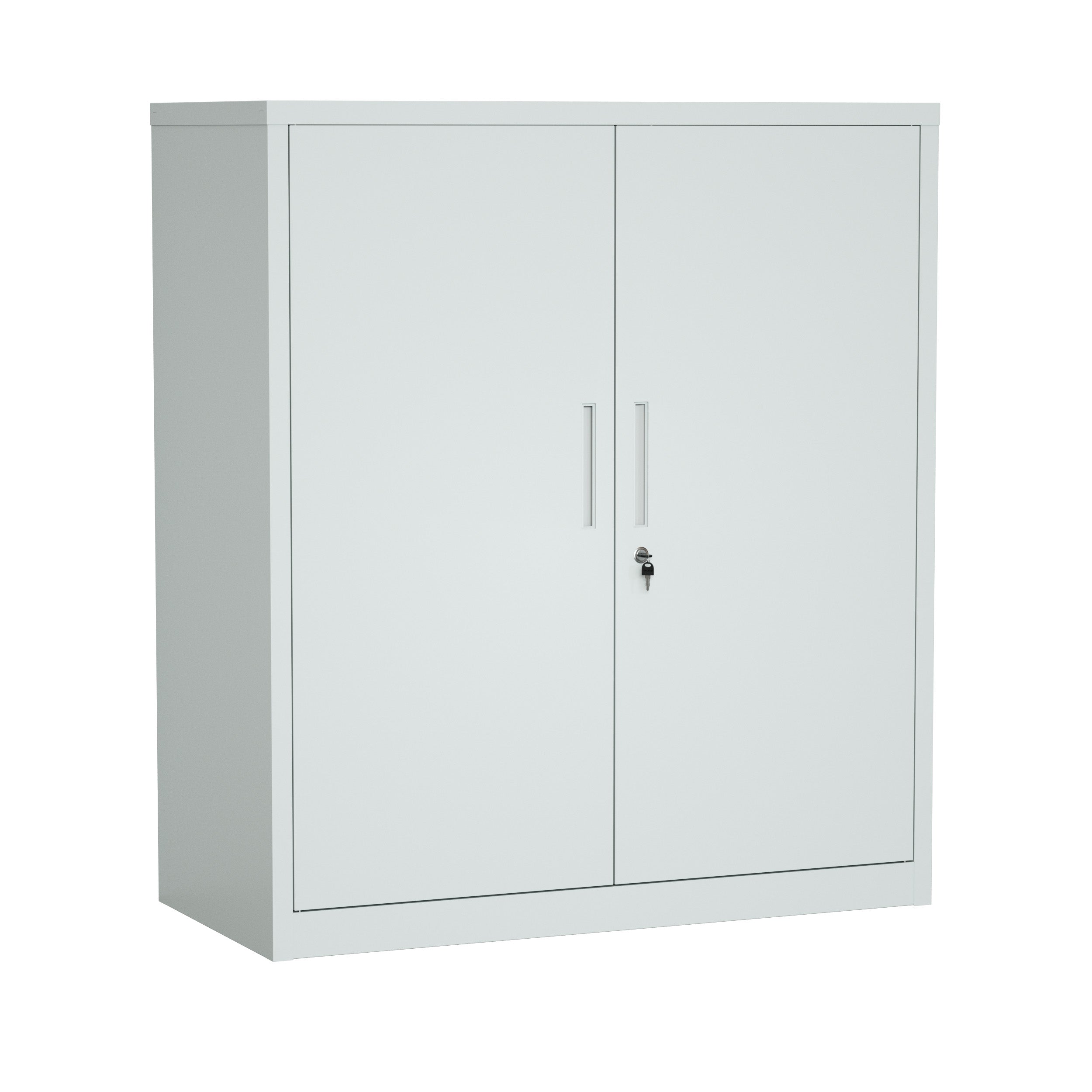 ARMARIO IOFFICE ARCHIVADOR DE 2 PUERTAS DE ACERO, 2 ESTANTES AJUSTABLE, GRIS CLARO, 90x90x40cm