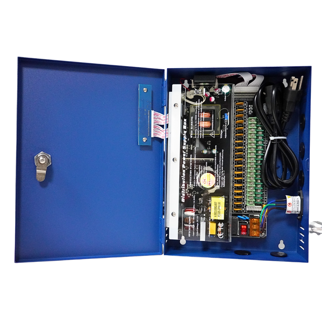 FUENTE DE PODER PARA CCTV DE 18 CANALES SKYLINK, 12VCC, 20 AMPERIOS, 100-240VCA, 50-60HZ