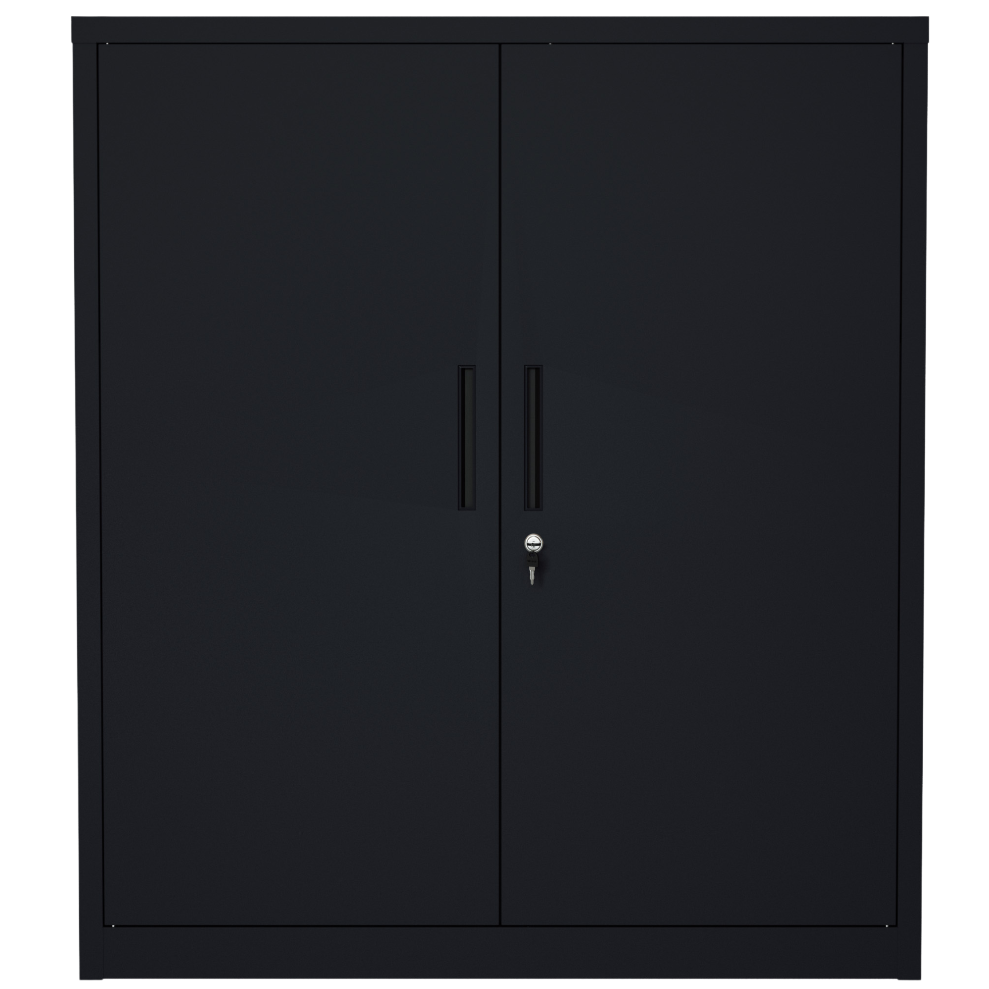 ARMARIO IOFFICE ARCHIVADOR DE 2 PUERTAS DE ACERO, 2 ESTANTES AJUSTABLE, GRIS CLARO, 90x90x40cm