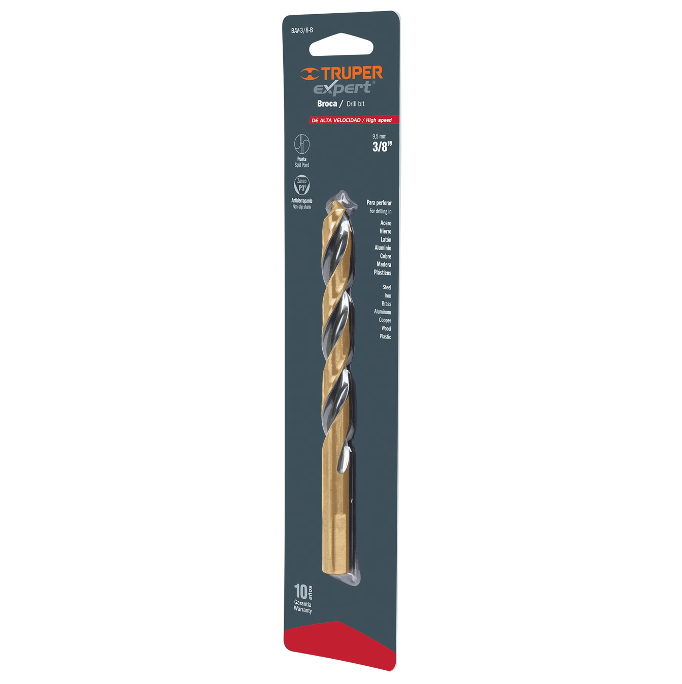 Broca para Hierro Truper / 3/16X4 pulgadas.