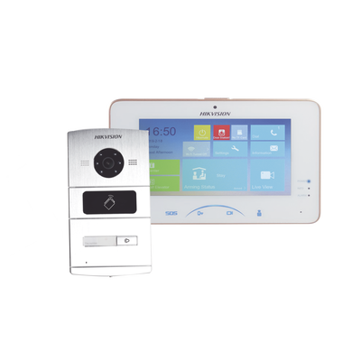 Kit de videoportero IP Hikvision / Monitor TouchScreen / Incluye Memoria SD 16GB.