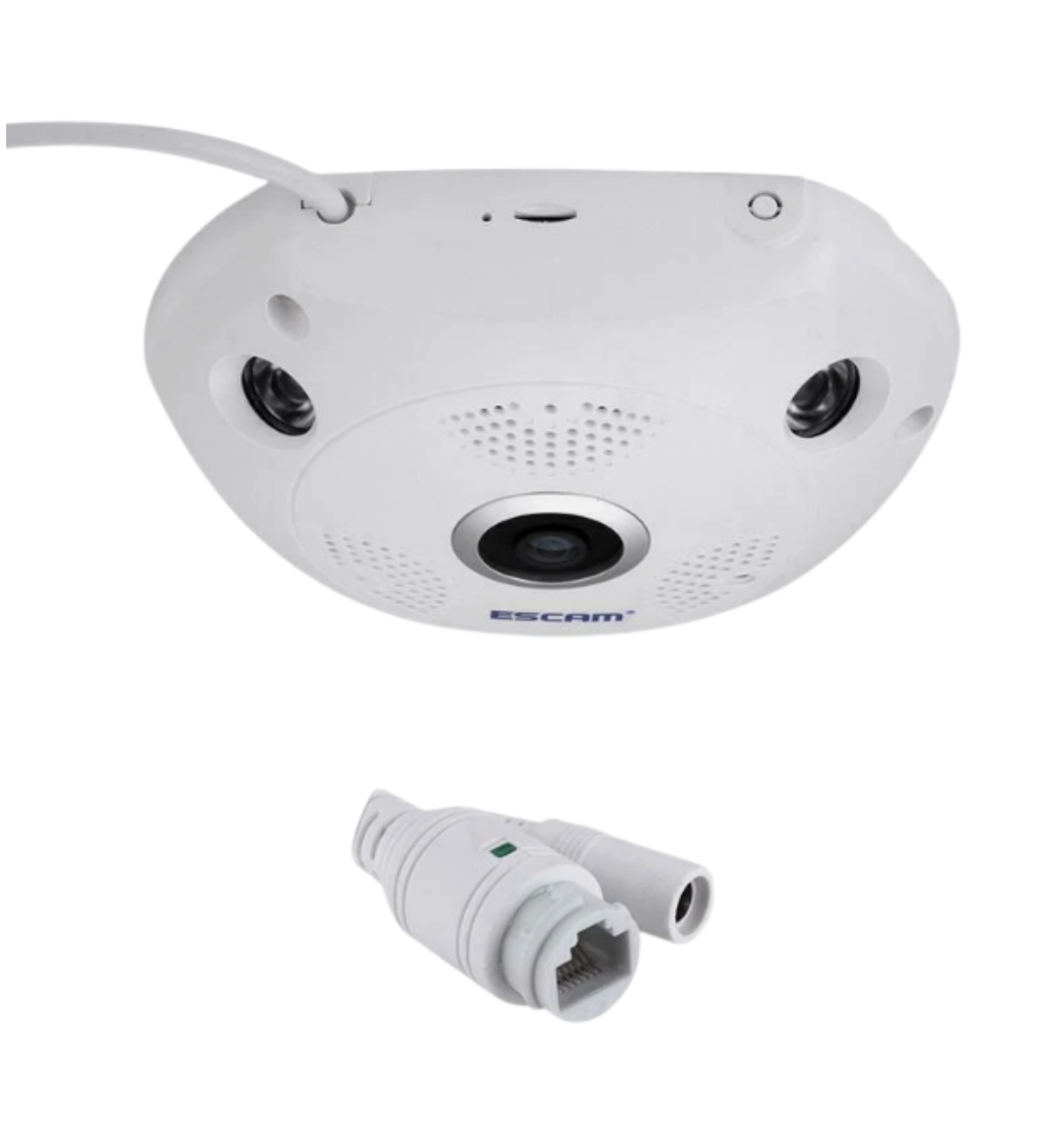Cámara fish eye 1.3 MP 360 grados con doble audio 