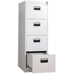 ARCHIVERO VERTICAL IOFFICE, 4 CAJONES, ACERO LAMINADO EN FRIO, GRIS CLARO, CERRADURA CON 2 LLAVES