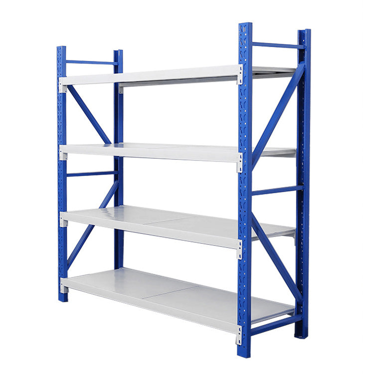 ESTANTE IOFFICE DE ALMACENAMIENTO DE ACERO COLOR BLANCO Y AZUL, 300 KG POR SOPORTE, 200x200x60cm