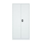 Armario Archivador de 2 puertas iOffice, Acero, Color gris claro, 4 Estantes Ajustables.