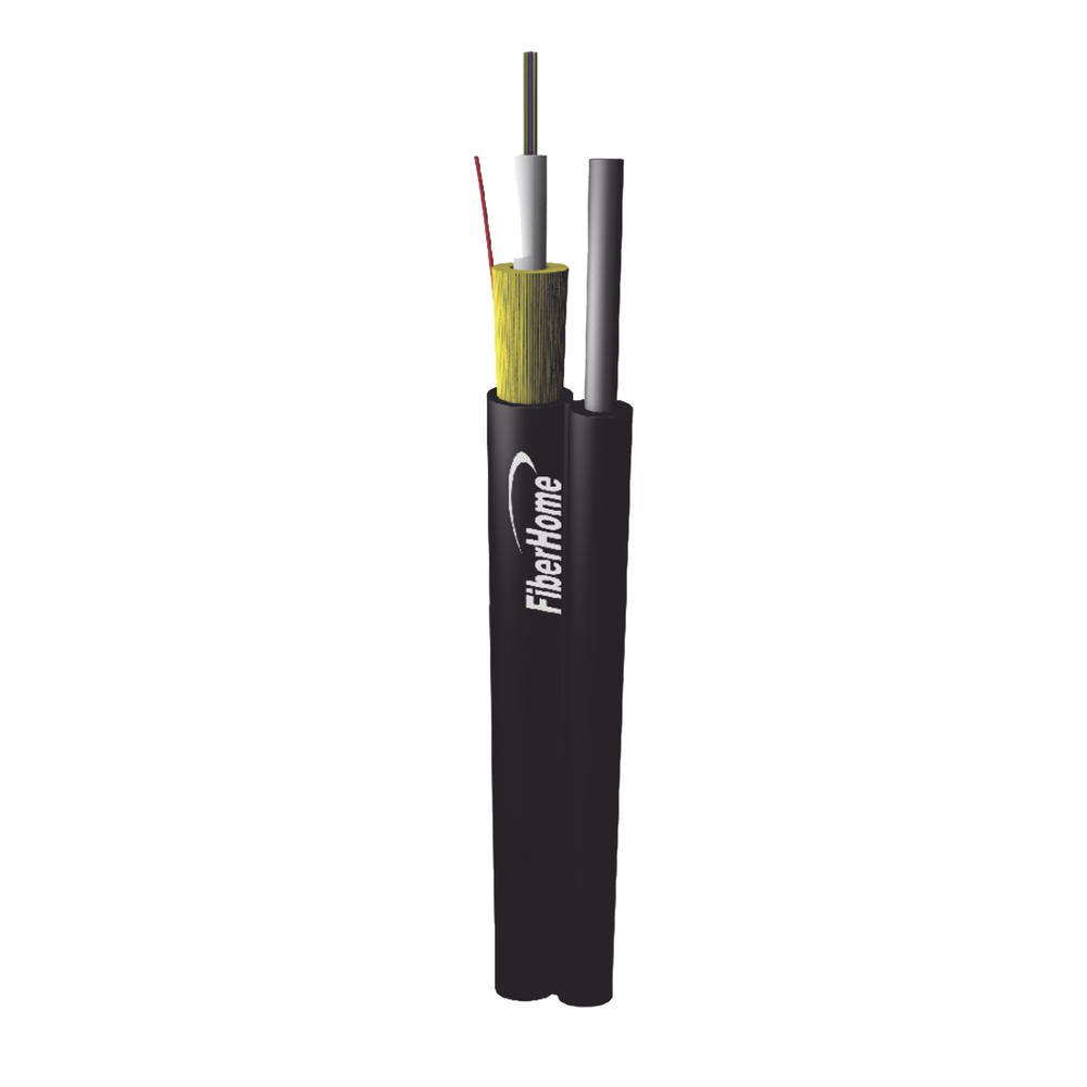 Fibra óptica por kilómetro área mini, figura 8,  G.652D, Monomodo de 6 hilos, exterior, Span 80
