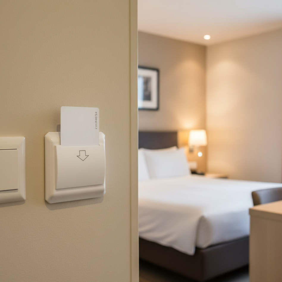 Porta tarjeta de hotel ZKTeco, interruptor de energía para tarjetas MIFARE
