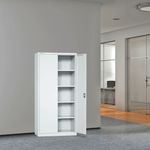 Armario Archivador de 2 puertas iOffice, Acero, Color gris claro, 4 Estantes Ajustables.