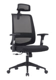 Silla SIT Ejecutiva, respaldo alto, ajustable, base cromada. Color Negro. Peso: 250Lbs.