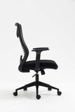 Silla Sit ejecutiva, malla negra, inclinacion flexible, ruedas de goma, soporta 250 lbs, apoyo lumbar