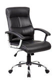 Silla SIT Gerencial con Brazos cromados acolchonados. Color Negro. Peso: 250Lbs.