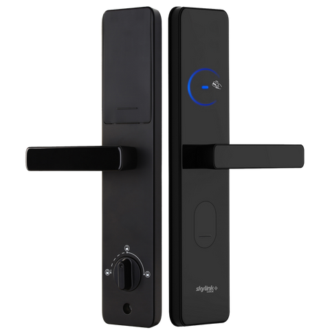 CERRADURA SKYLINK PARA HOTEL / IZQUIERDA O DERECHA/ COLOR NEGRO CODIGO, TARJETA Y LLAVE