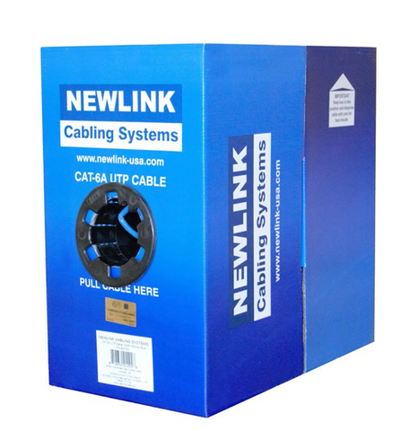 Cable UTP Cat6A Newlink / Certificado / 100% cobre / Azul / 1000 Pies / Interior.