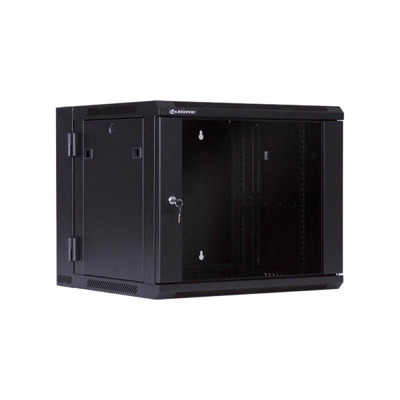 Gabinete Linkbasic de Pared 9U Abatible con puerta de Vidrio/ 550M de